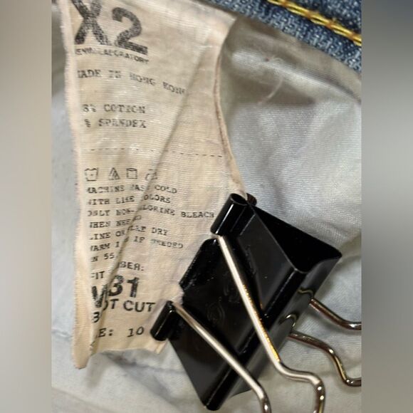 VINTAGE 90s Express X2 Low Rise Festival Rocker Stevie Boho Boot Leg Jeans 10 - Picture 2 of 11